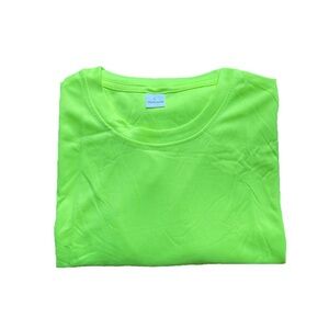 Men’s Neon Green Long Sleeve Quick Dry Athletic Shirt Size L